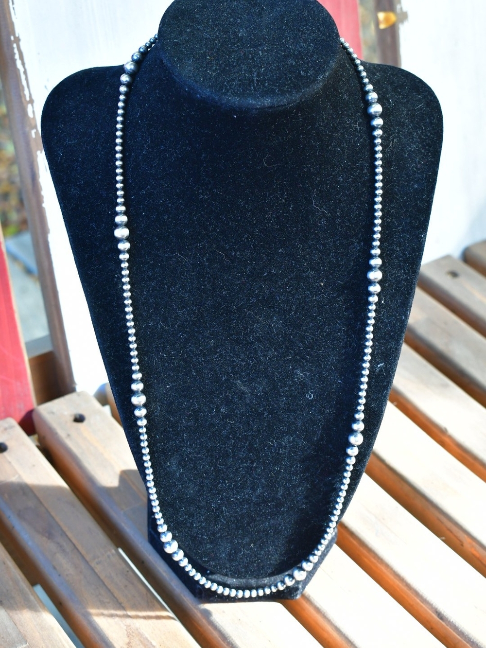 Graduated Sterling Silver Necklace 24"